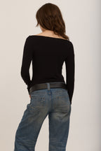 Vera boat neck long sleeve