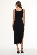 Roza Lace Embroidered Rib Dress