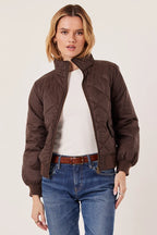 Leni Mock Neck Quilted Bomber