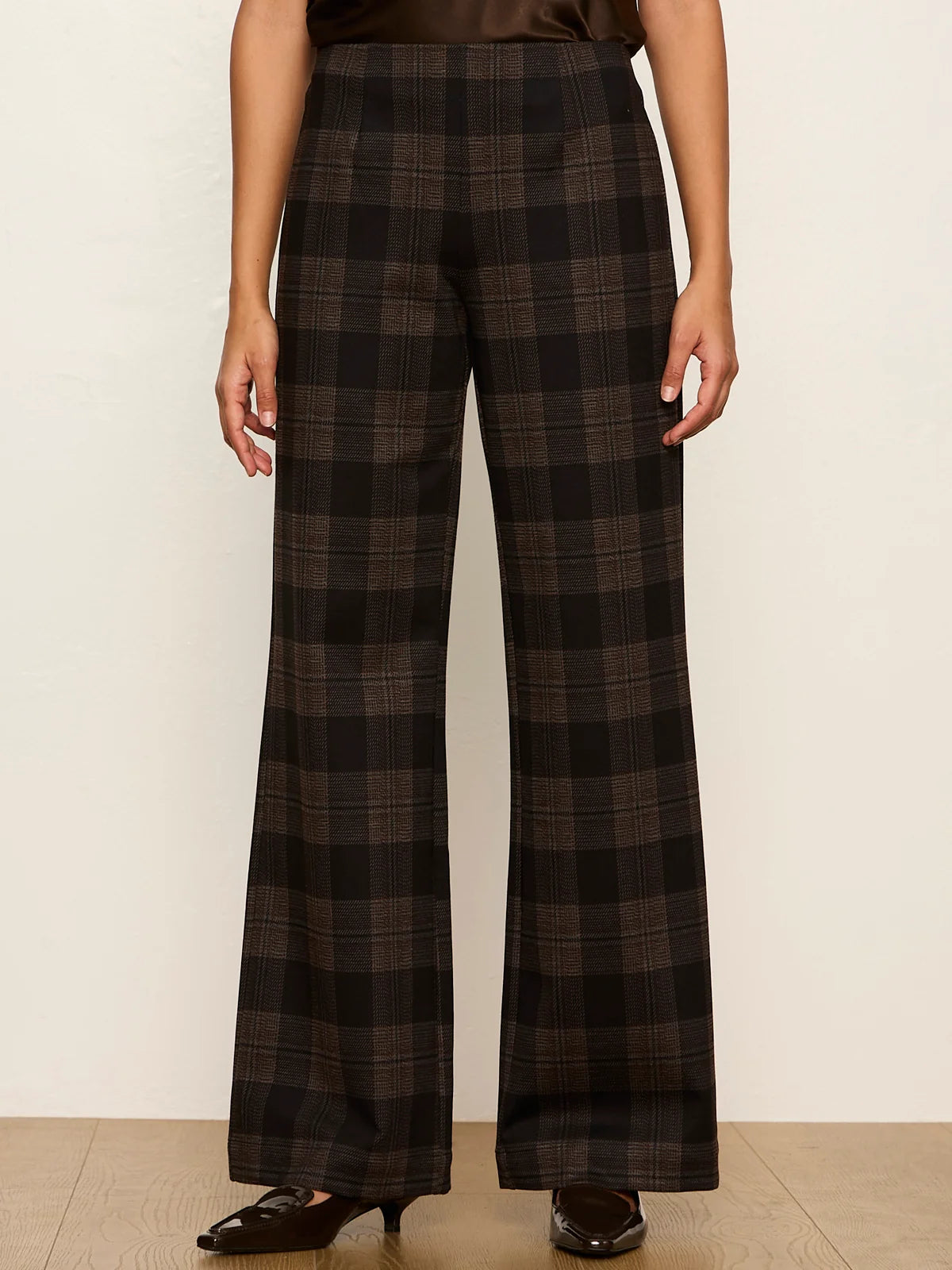 Relay Pull On Pant Espresso Plaid
