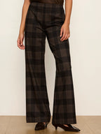 Relay Pull On Pant Espresso Plaid