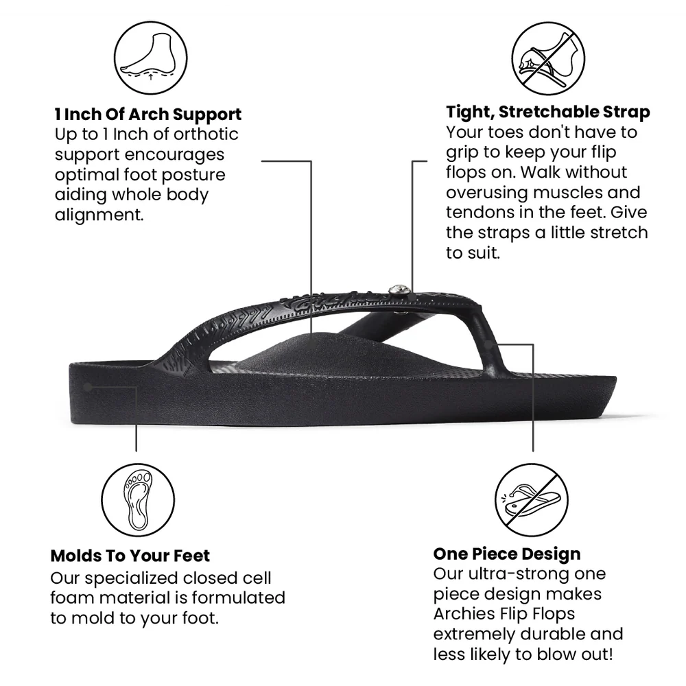 Archies Support Crystal Flip Flops