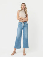 Tie Waist Cropped Wide Leg