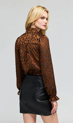 Priya Leopard Burnout Blouse