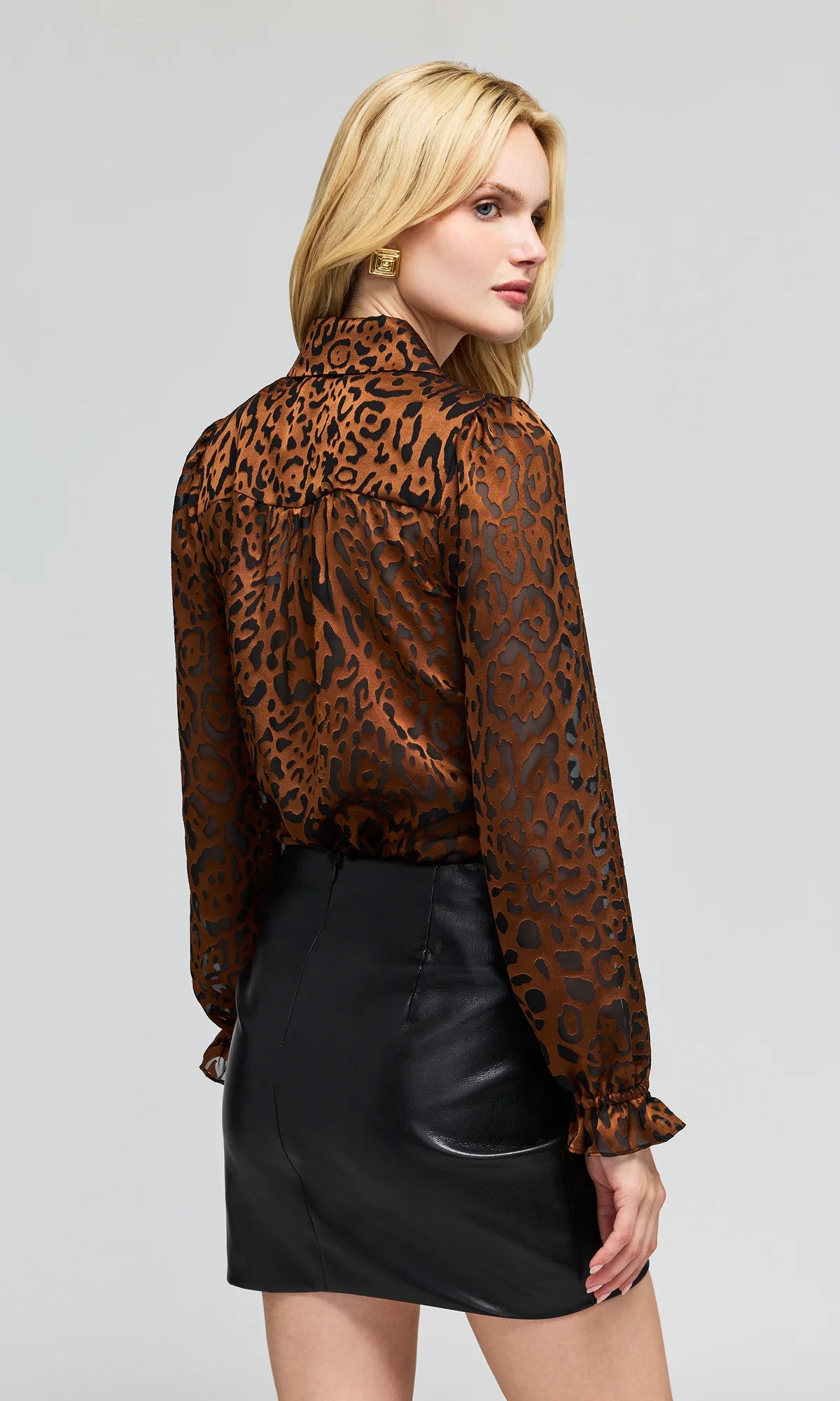 Priya Leopard Burnout Blouse