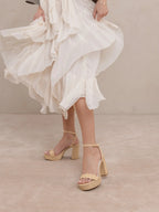 The Olympia | Natural Raffia Platform Heel