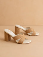 The Santiago Raffia Block Heel