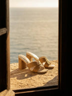 The Santiago Raffia Block Heel