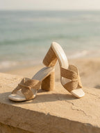 The Santiago Raffia Block Heel