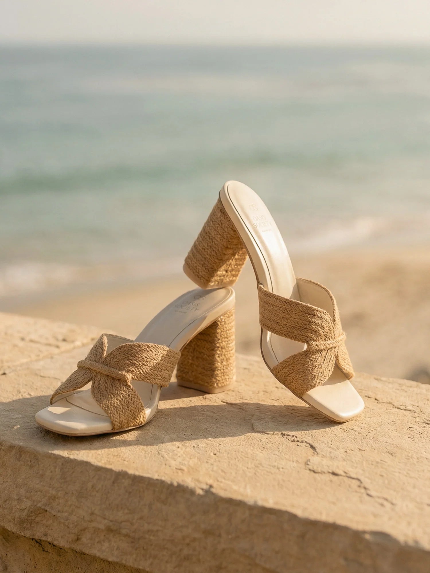 The Santiago Raffia Block Heel