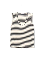 Tracy cotton jersey striped u-neck tank