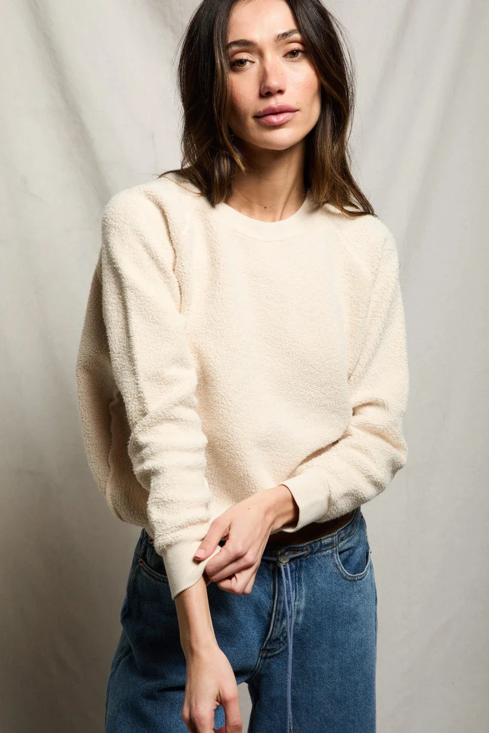 Ziggy reverse fleece crew neck sweatshirt
