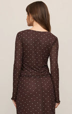 Amara Polka Dot Mesh Top