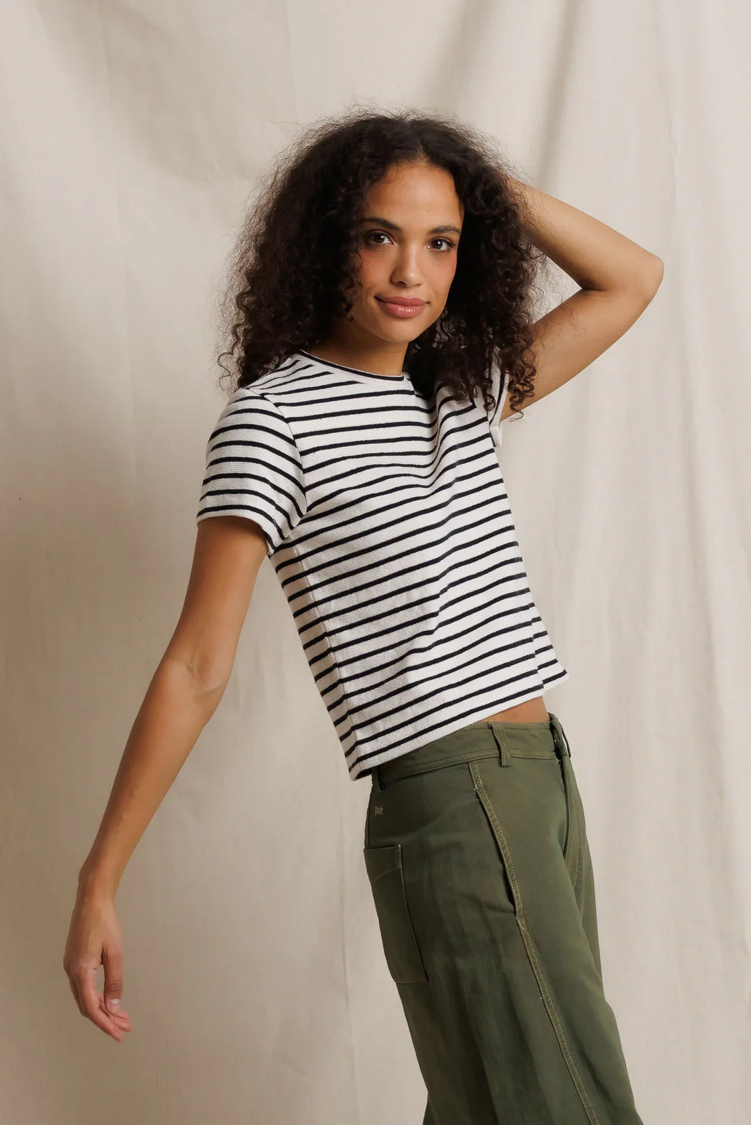 Carter cotton jersey striped tee