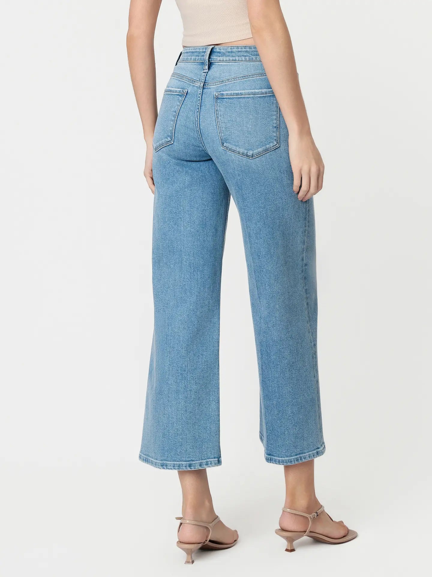 Tie Waist Cropped Wide Leg