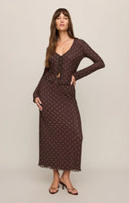 Eda Polka Dot Mesh Midi Skirt
