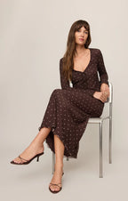 Eda Polka Dot Mesh Midi Skirt
