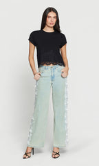 Paige Rib Lace Combo Top