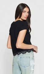 Paige Rib Lace Combo Top